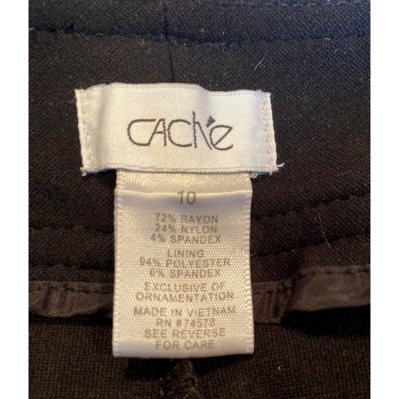 Cache Women's Black Modern Mid Rise Skinny Straight Leg Dress Pants Size 10 - Picture 5 of 6